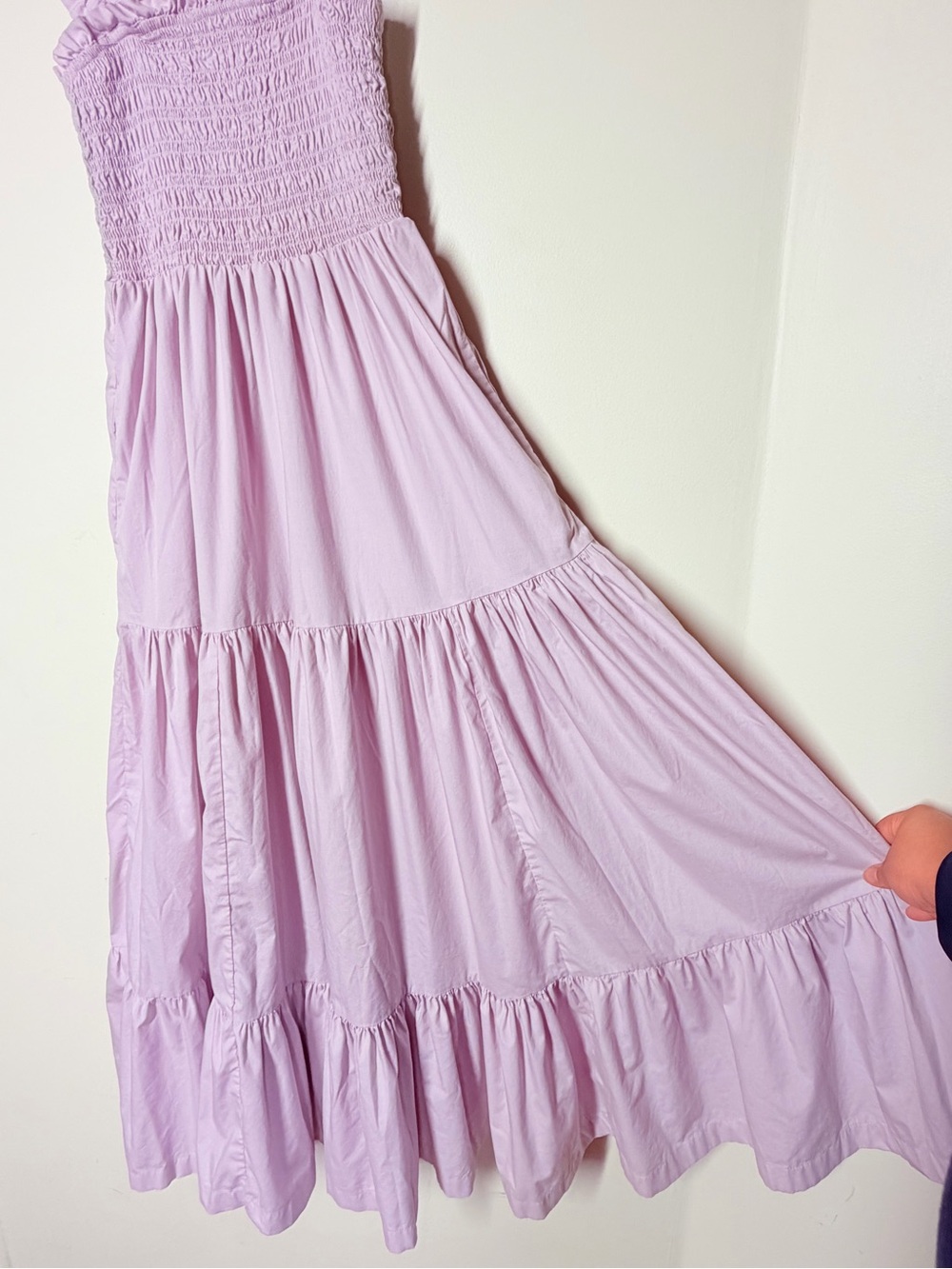 Abercrombie & Fitch Lavender Smocked Tiered Maxi Dress Cottagecore - Picture 3 of 6